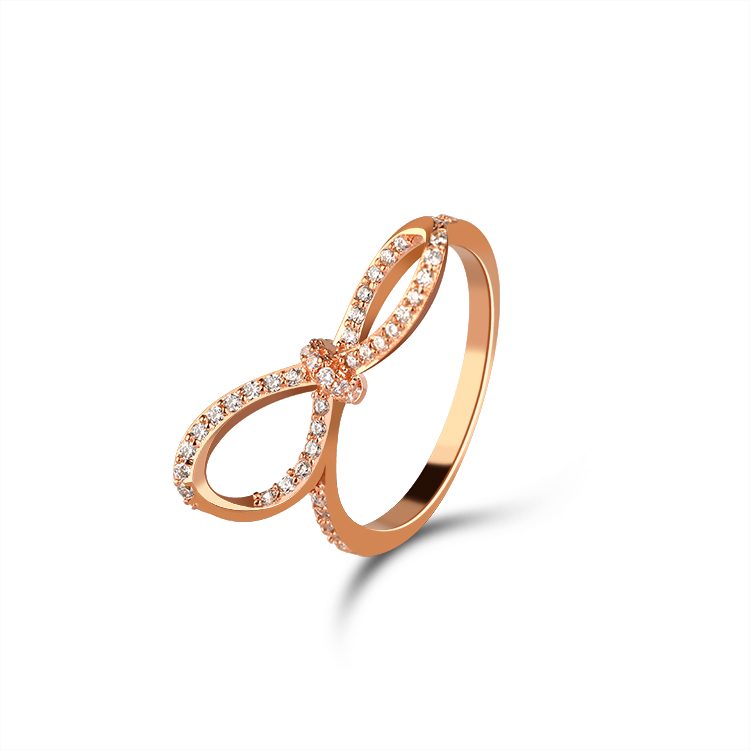 Anillo Infinito de Plata de Ley 925 Chapado en Oro Rosa con Circonita Cúbica Transparente, para Mujer, Joyería Diaria Apilable y de Promesa