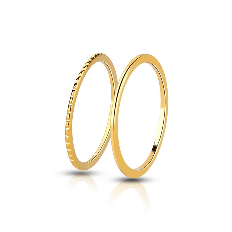 Juego de Anillos Apilables de Plata de Ley 925 Chapados en Oro, Bandas Delgadas Lisas y Texturizadas para Mujer, Joyería Minimalista para Uso Diario y Bodas