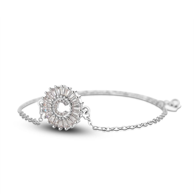Brazalete Ajustable de Plata de Ley 925 con Forma de Corazón de Girasol, Micro Pavé de Circonitas, para Mujer, Apilable y para Ocasiones Especiales