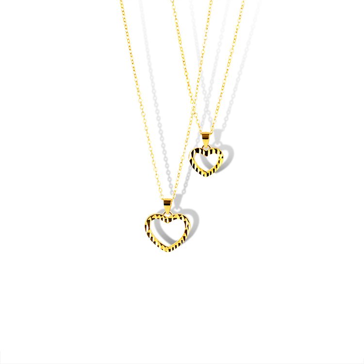 Collar con Colgante de Corazón en Plata de Ley 925 Chapado en Oro, Diseño Simple y Hueco, Regalo de Cumpleaños, Joyería Minimalista para Parejas