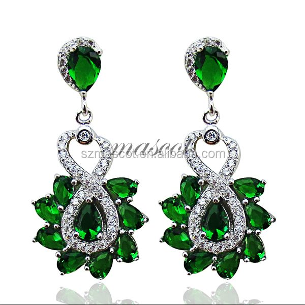 Pendientes de Cristal Jhumka Grandes con Flores a la Moda para Niñas