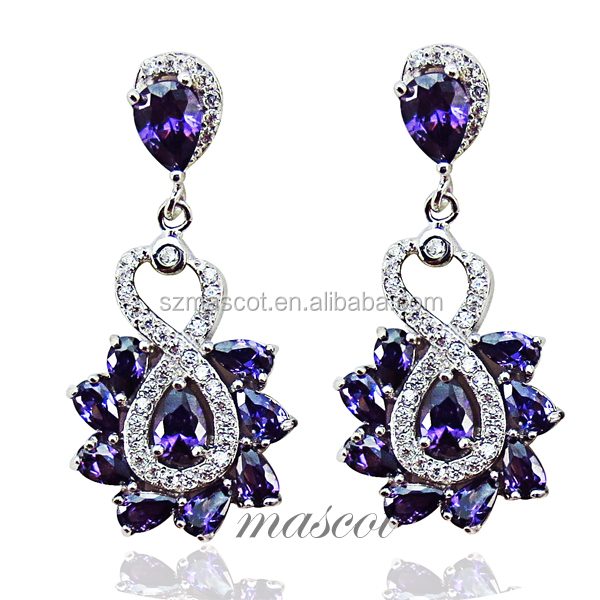 Pendientes de Cristal Jhumka Grandes con Flores a la Moda para Niñas