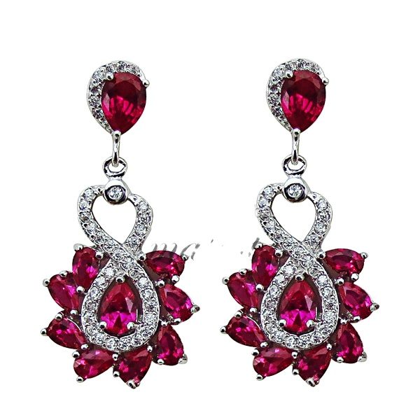 Pendientes de Cristal Jhumka Grandes con Flores a la Moda para Ni&ntilde;as