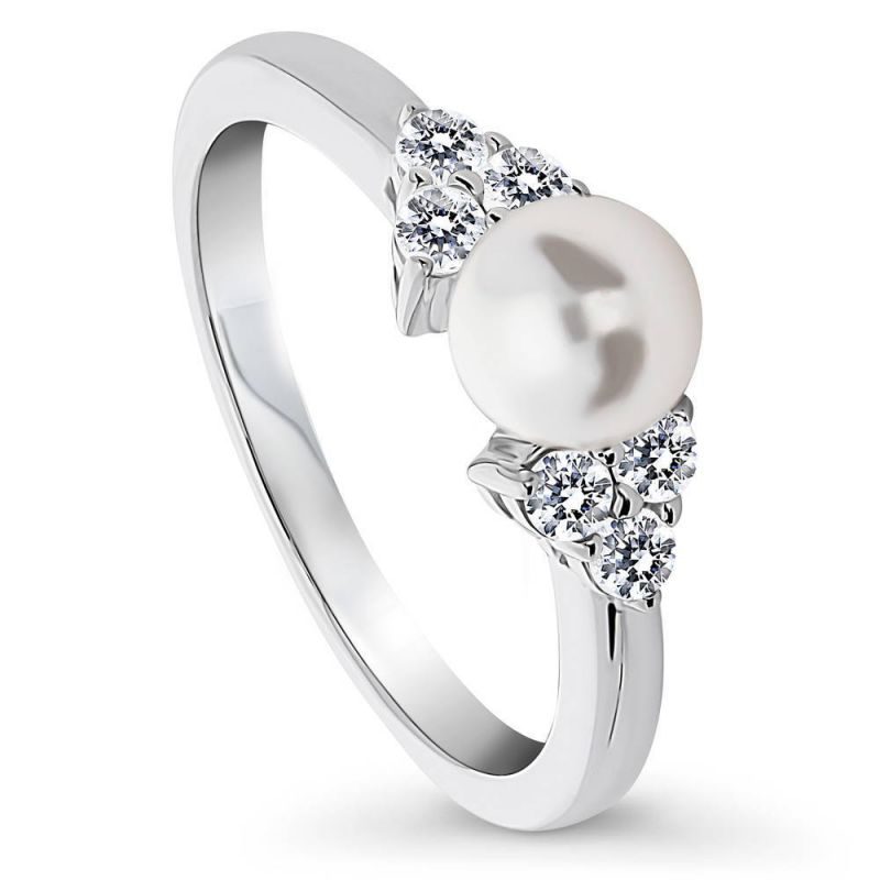 Anillos de perlas individuales, a la moda, tamaño del disfraz, sortija de seis plata 2021 para perlas, 925