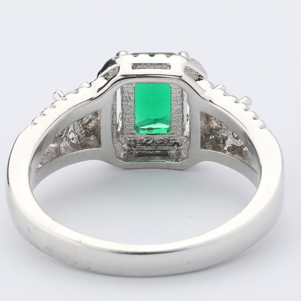 Anillos Apilables Ajustables de Piedra Verde de Moda para Mujeres y Niñas, Joyería de Moda Chapada en Oro y Plata