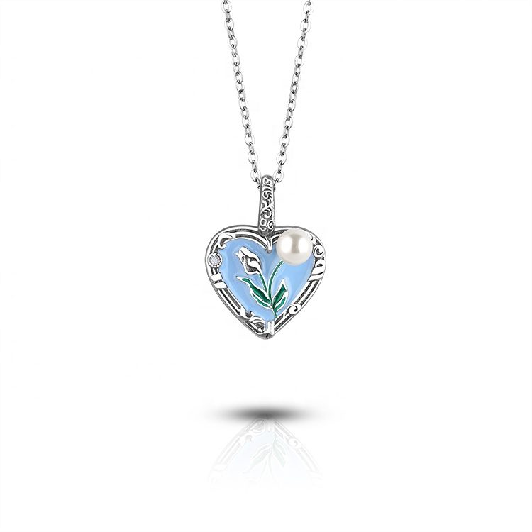 Collar con Colgante de Corazón de Plata de Ley 925, Joyería Elegante para Marcas de Moda, Venta al por Mayor