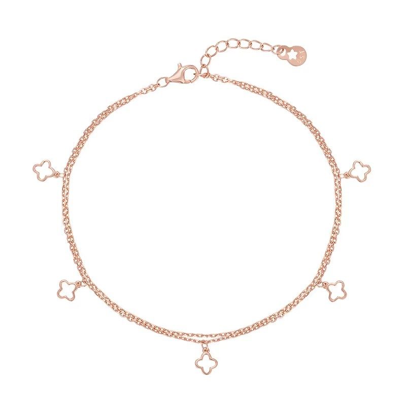 Pulsera de Cadena Chapada en Oro Rosa Minimalista para Mujer, Joyería Fina, Elegante y Versátil para Todas las Ocasiones