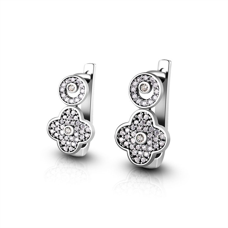 Pendientes de Plata 925, Pendientes de Botón Sin Diamantes, Circonita Circular Fina, Pendientes de Moda Personalizados con Logotipo