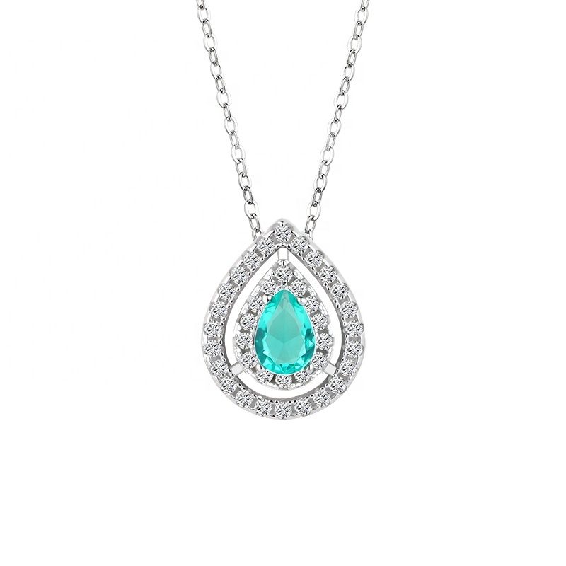 Collares de plata de ley 925 con colgante de turquesa para mujer, collares de Mascota