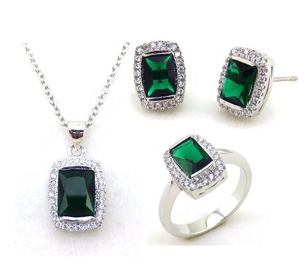 Juego de Joyería con Cuentas para Mujer # Anillos de Eternidad Personalizados con Circonita IGI, Plata de Ley 925, 8.94g, Venta al Por Mayor