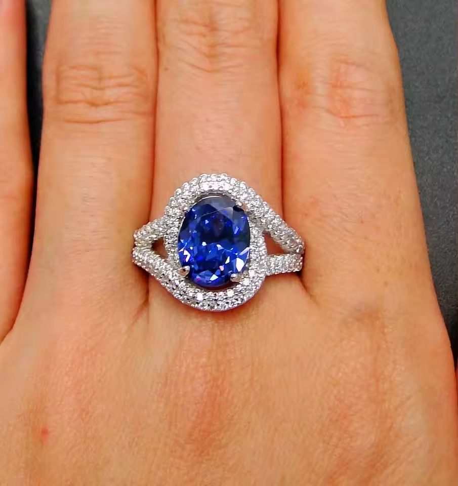 Anillo de Joyería para Uñas con Diseño de Piedra Lunar y Circonita Simple a Precio Económico