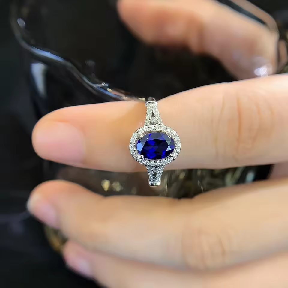 Anillo de Joyería para Uñas con Diseño de Piedra Lunar y Circonita Simple a Precio Económico