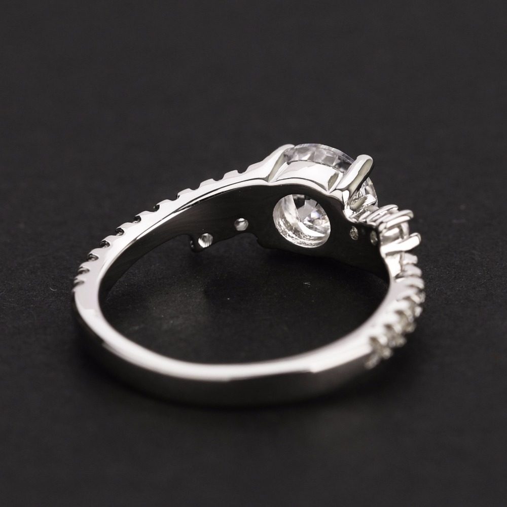 Anillo de Plata de Ley 925 Personalizado, Joyería de Plata, Anillo de Compromiso y Matrimonio con Diamantes para Mujer