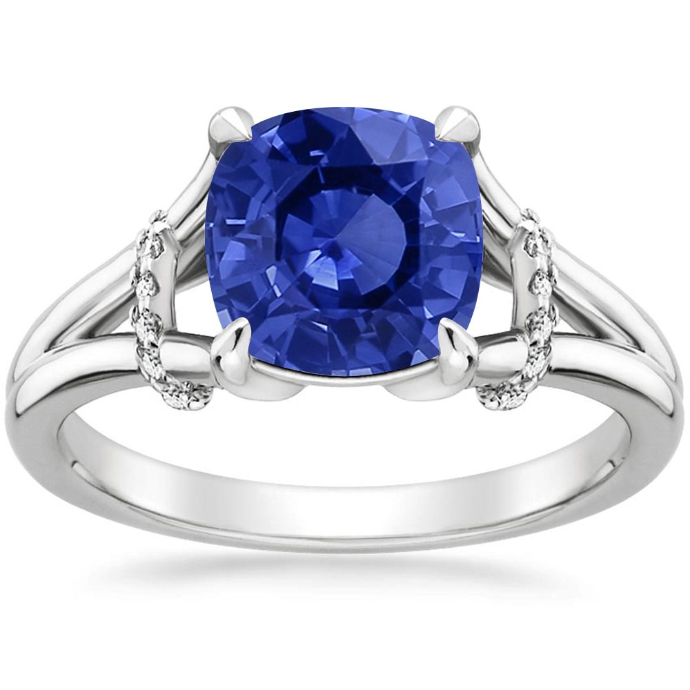 Anillo Clásico de Plata 925 con Circonita Cúbica y Piedra Azul