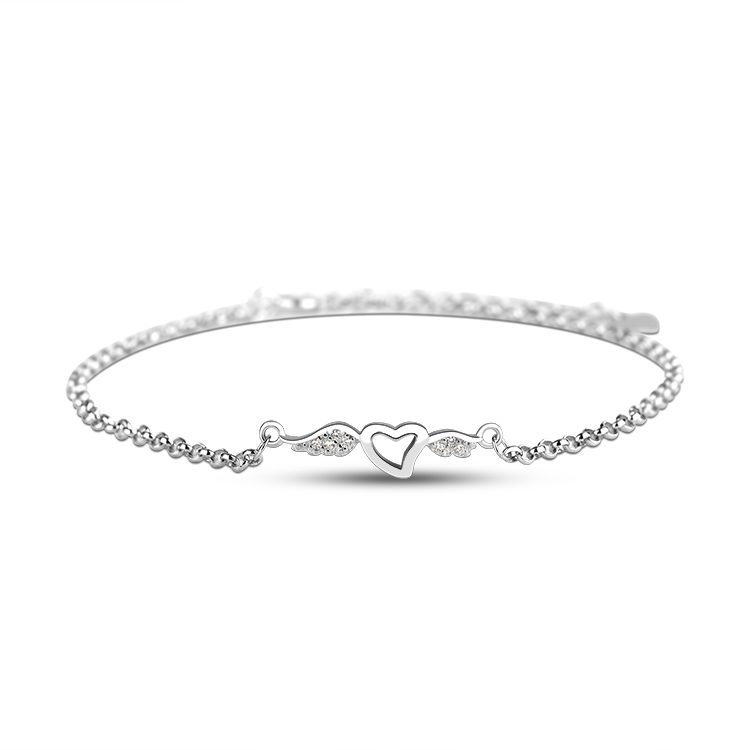 Jewelry Chain Heart Bracelet Hot Sale 925 Sterling Silver for Charms Women Trendy Animal Mascot Silver Products AAA Cubic Zircon