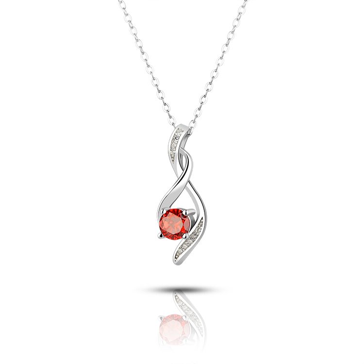 Custom Silver Pendant Delicate Silver 925 Necklace with Stone for Women Custom Logo Shenzhen Heart Silver Chain CLASSIC Mascot