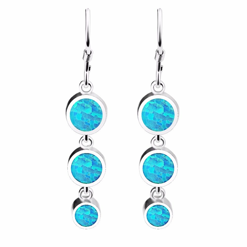 Ladies Long Opal Earrings Hooks Designs Pictures