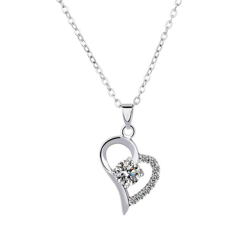 Últimos diseños de collar Joyería Plata de Ley 925 Te amo a la luna y la espalda Corazón Regalos del día de San Valentín Collar