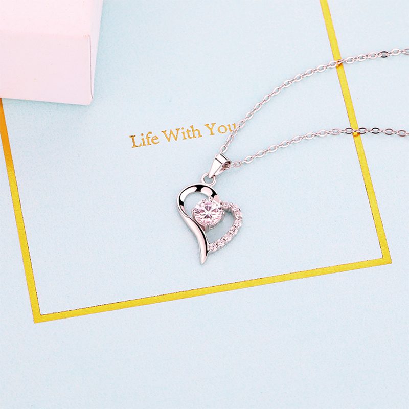 Últimos diseños de collar Joyería Plata de Ley 925 Te amo a la luna y la espalda Corazón Regalos del día de San Valentín Collar