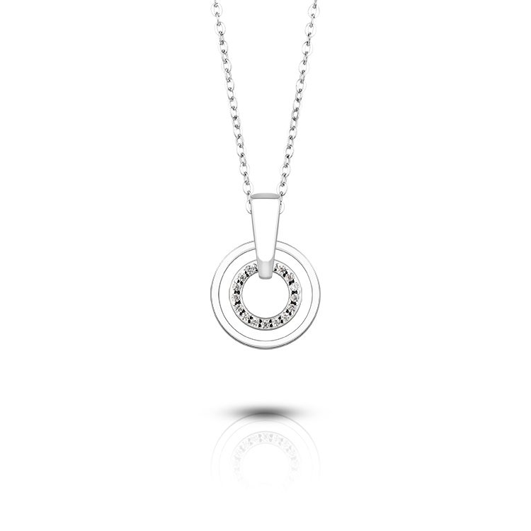 Collar de Plata de Ley 925 Personalizado con Colgante de Anillo Hueco, Gargantilla Circular para Mujer
