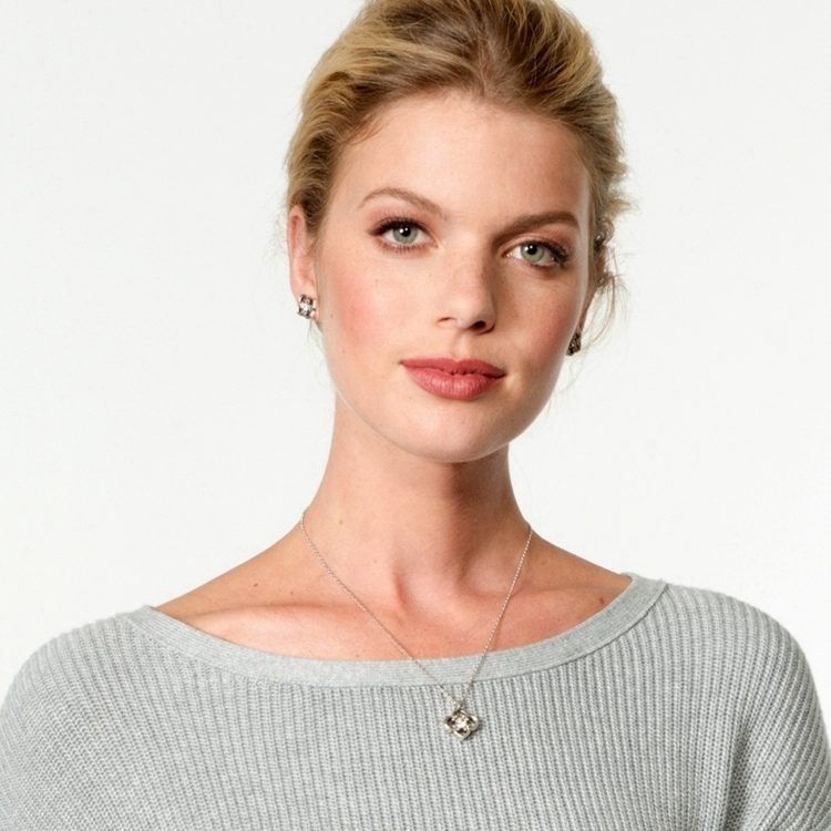 Cadena de joyería de cristal para mujer, joyería de plata de ley 925, collar