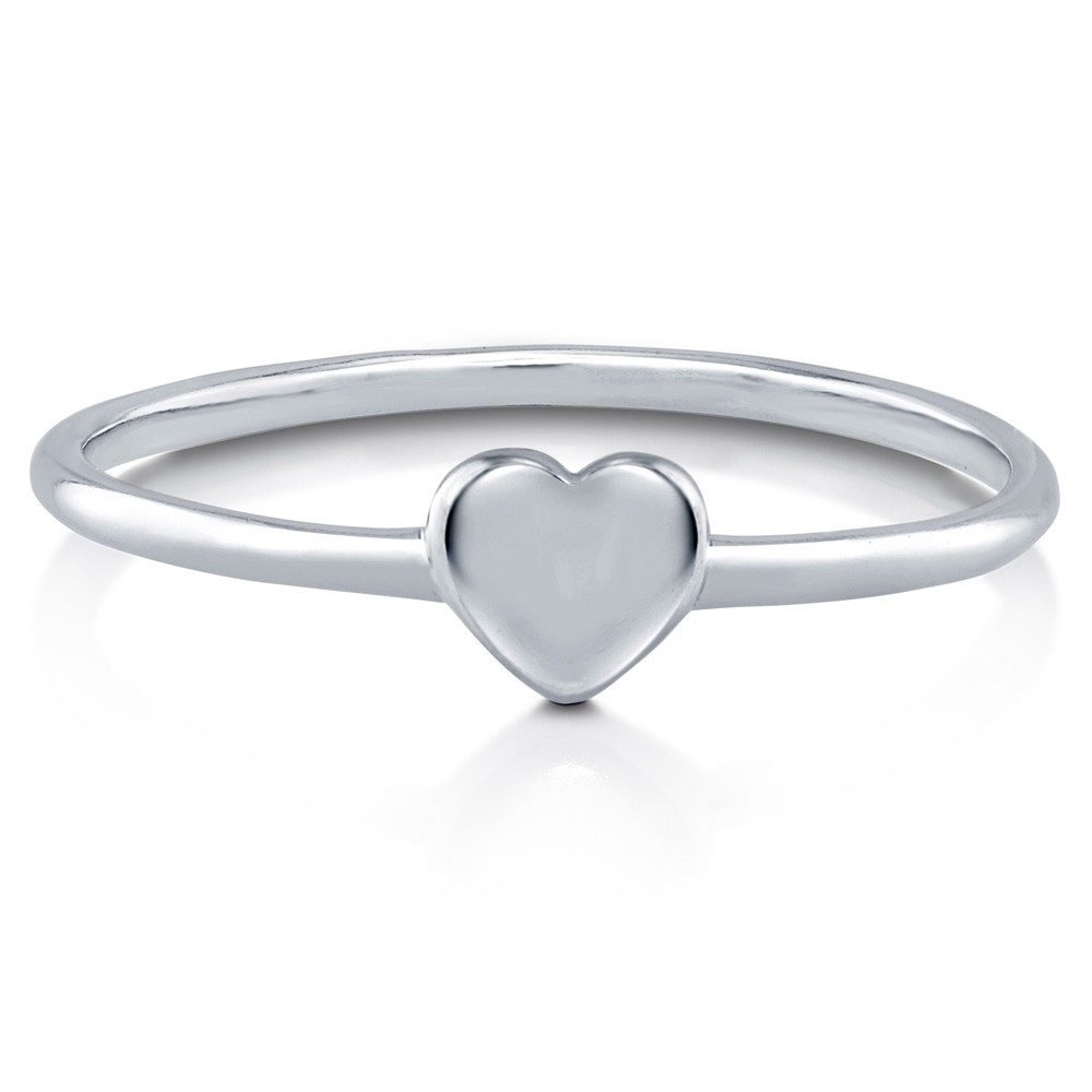 Anillo de Plata de Ley 925 con Forma de Corazón para Niñas, Pequeña Princesa