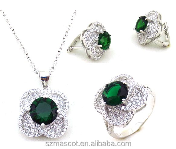 Conjunto de joyas con forma de flor de cristal, conjunto de joyas, anillos de plata, año al por mayor, plata 925 2023, nuevo ajuste para fiesta para mujer, mascota