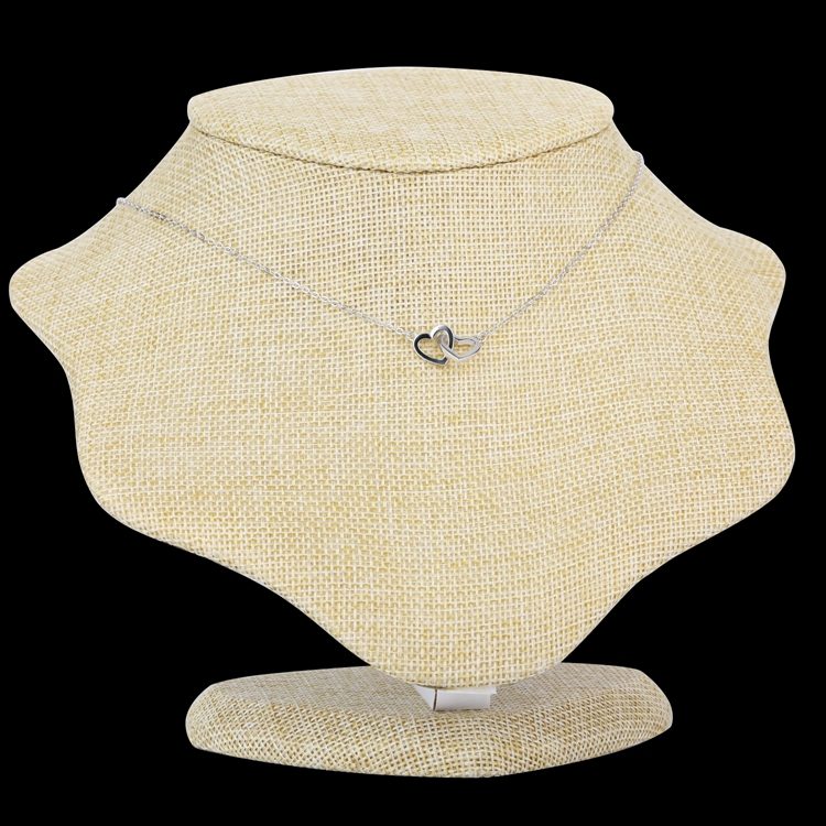 Collar con colgante de doble Corazón, joyería de plata esterlina