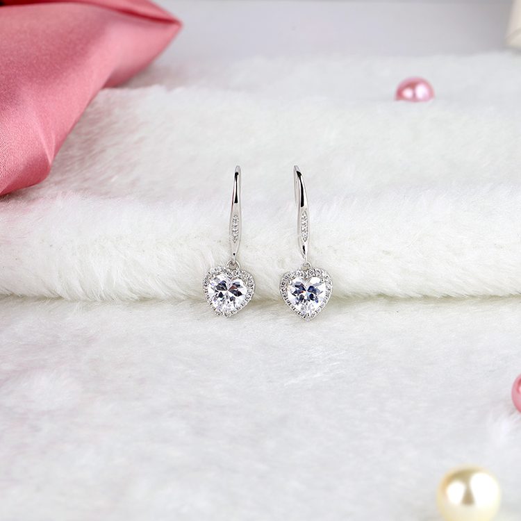 Pendientes de tuerca de circón para mujer, aretes de gota de circonia cúbica 3A para mujer