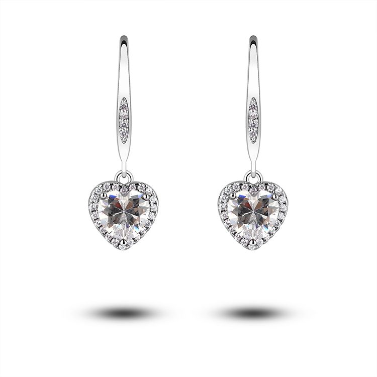 Pendientes de tuerca de circón para mujer, aretes de gota de circonia cúbica 3A para mujer
