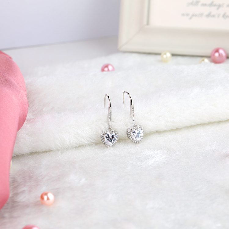 Pendientes de tuerca de circón para mujer, aretes de gota de circonia cúbica 3A para mujer