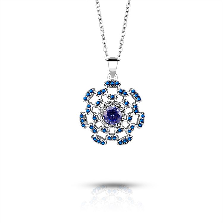 Amuleto de joyería de plata de ley 925 personalizado para mujer, collar con colgante de moneda de ojo de diablo malvado azul CZ