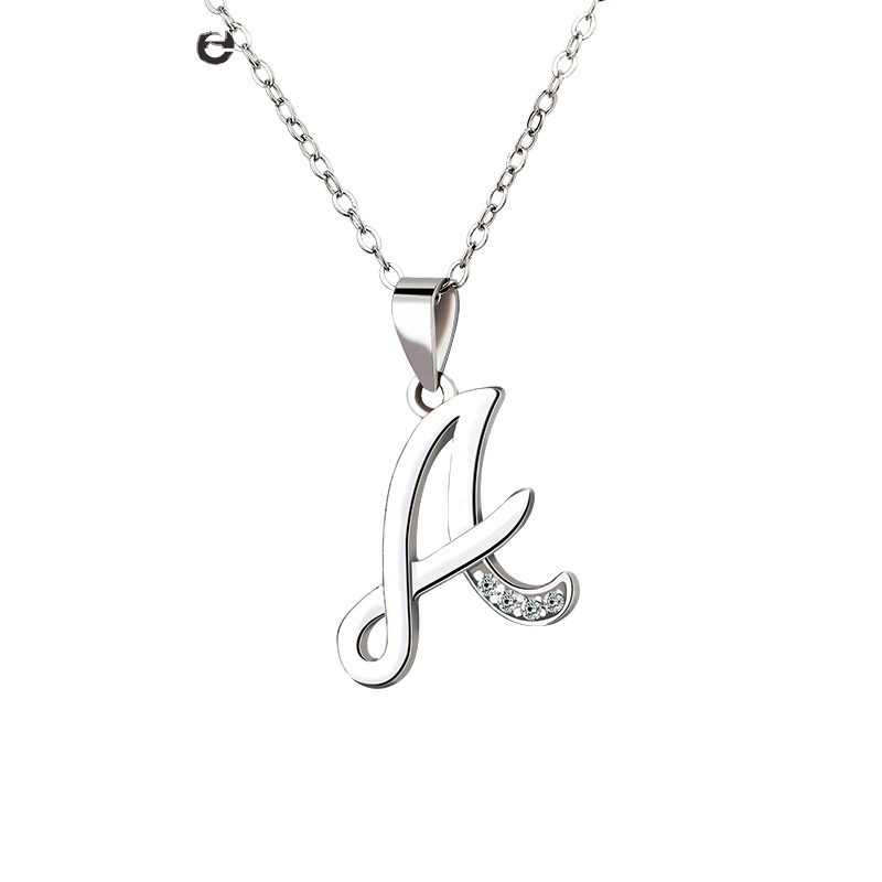 Collar con colgante de letra para mujer, joyería para mujer, mascota de oro, regalo de Plata de Ley 925, colgantes con abalorio de circón IGI de Shenzhen