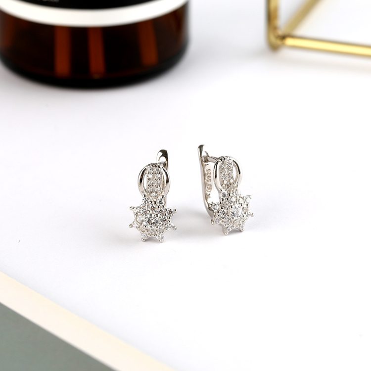 Pendiente de plata 925 Pendientes de tuerca Pendientes de Navidad copos de nieve