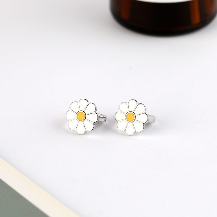 Esmalte colorido pendientes diseñador plata 925 esmalte flor pendientes
