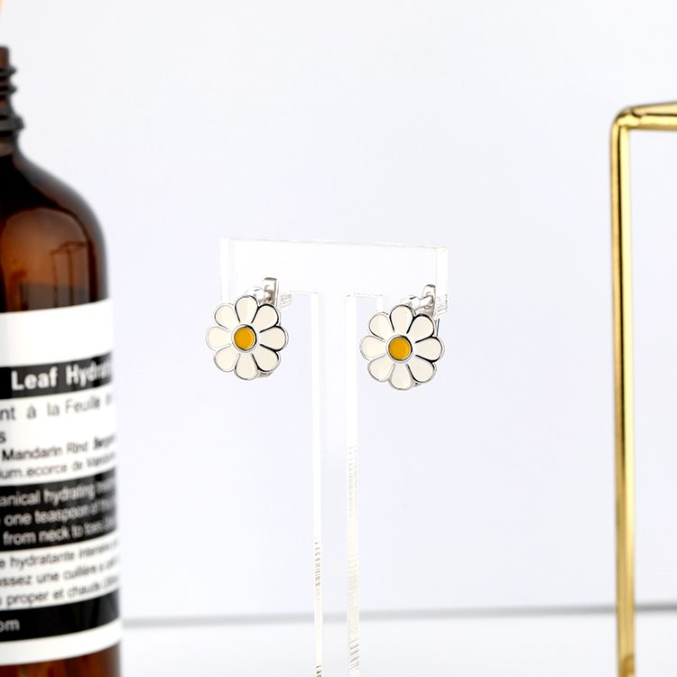 Esmalte colorido pendientes diseñador plata 925 esmalte flor pendientes