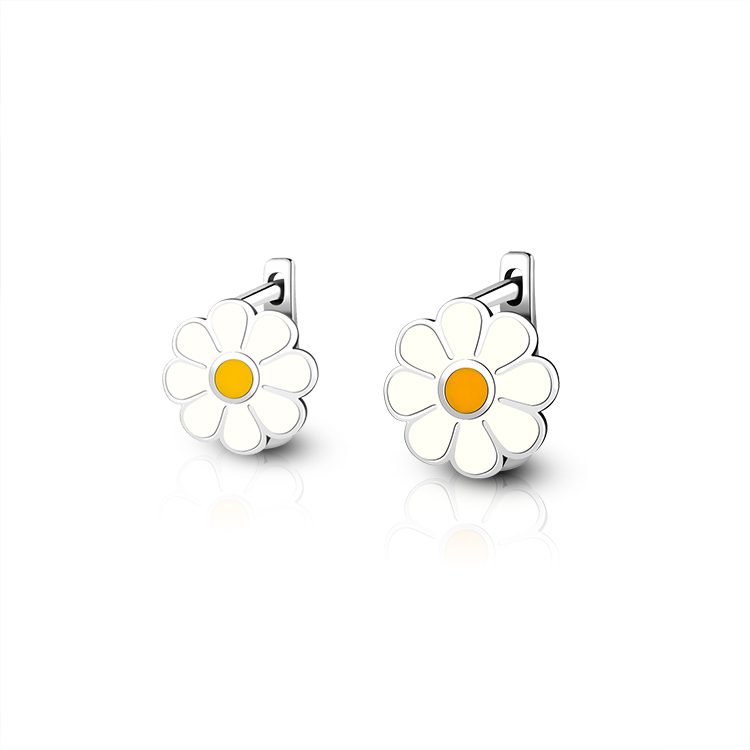 Esmalte colorido pendientes dise&ntilde;ador plata 925 esmalte flor pendientes