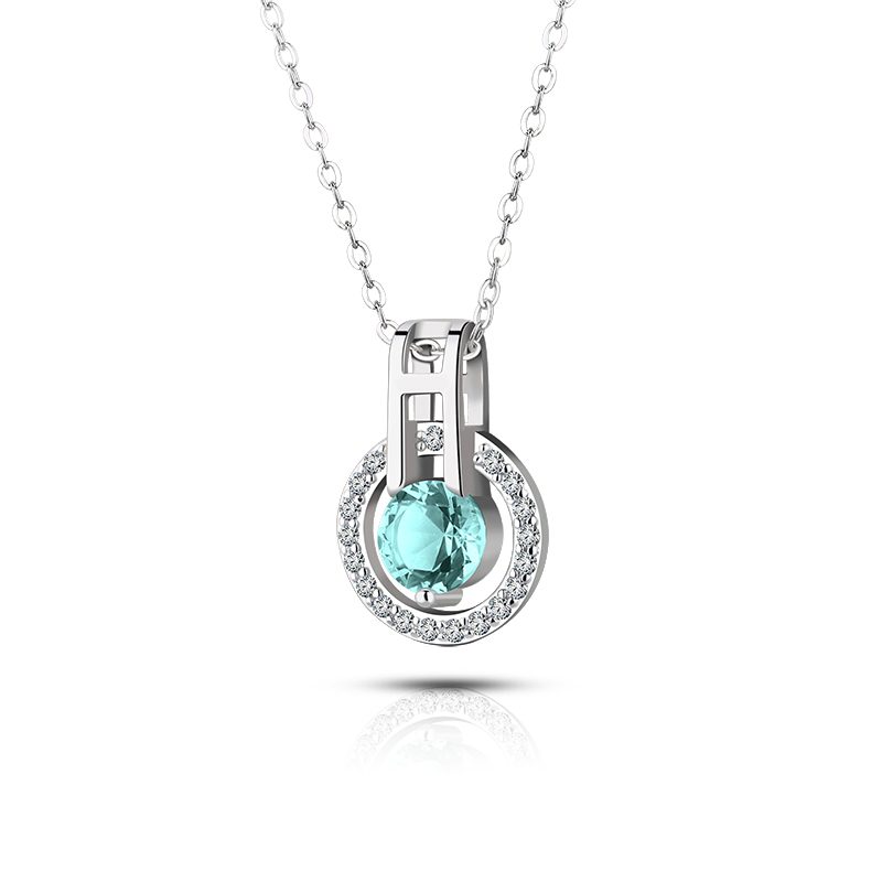Collar de plata de ley 925 con colgante de cristal clásico, joyería para mujer, regalo, 2022