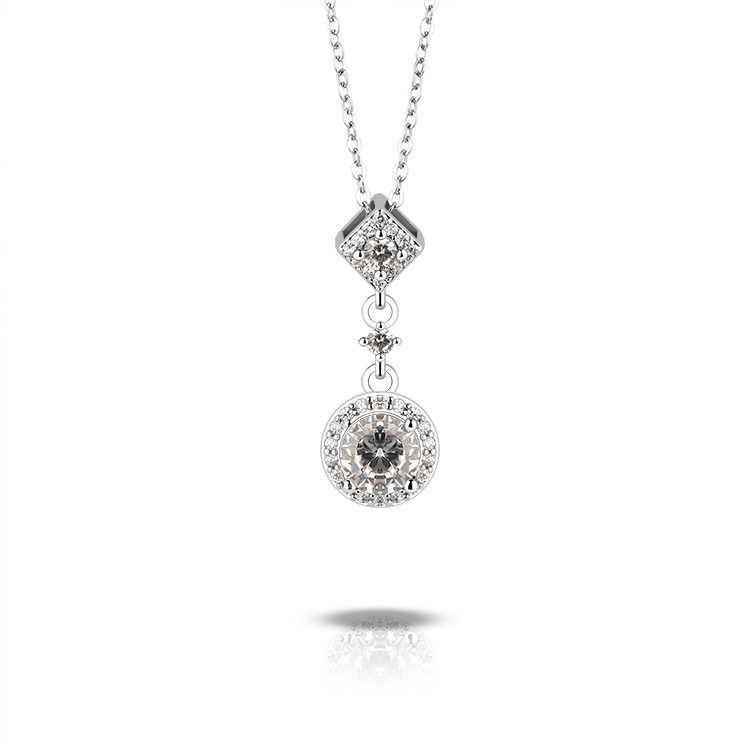 Venta al por mayor de joyería de diseño caliente 925 colgante de plata esterlina regalo de compromiso joyería CZ collar de diamantes