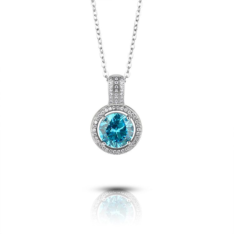 Joyería Moissanite fina personalizada Blinsilver Out Rouncustomizedond colgante collar 925 plata esterlina logotipo personalizado Shenzhen corazón