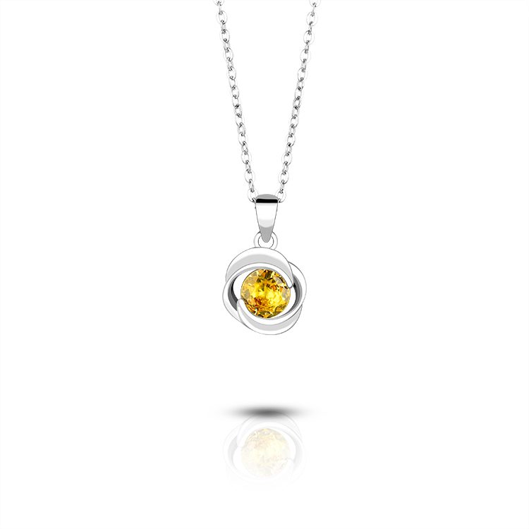 Collar personalizado de circonia cúbica, cadena de flores de diamante, colgante de piedras preciosas de Plata de Ley 925