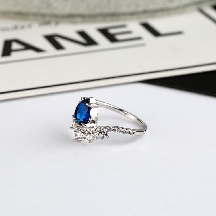 Anillo de Plata de Ley 925 con piedra de zirconia cúbica, joyería de lujo