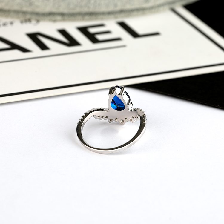 Anillo de Plata de Ley 925 con piedra de zirconia cúbica, joyería de lujo