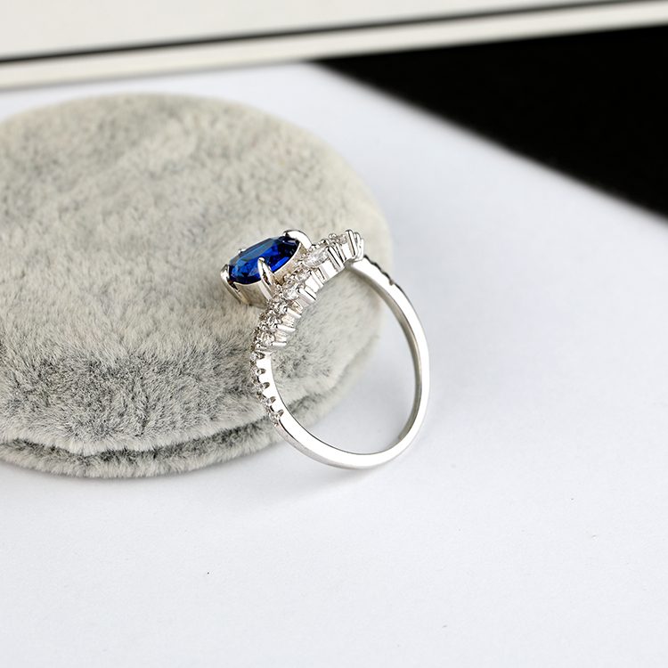 Anillo de Plata de Ley 925 con piedra de zirconia cúbica, joyería de lujo