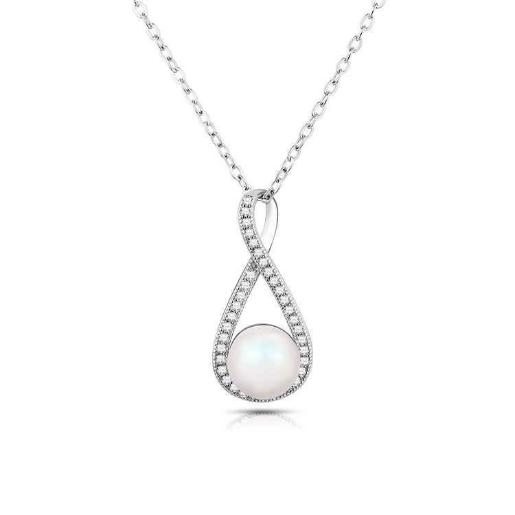 Collares de perlas colgantes de plata de ley 925 personalizados de alta calidad