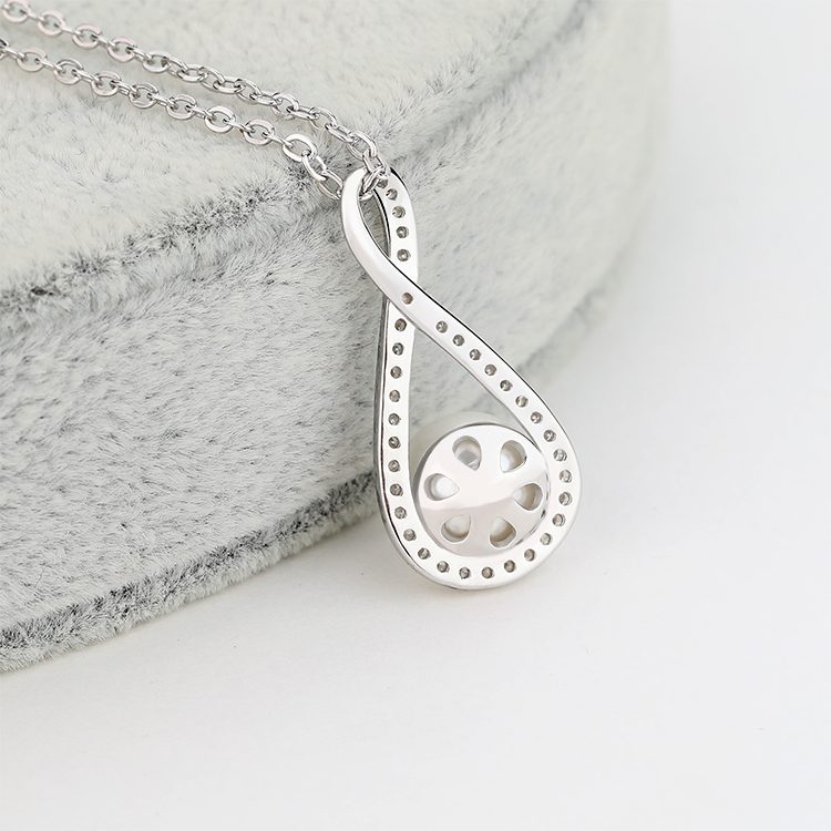Collares de perlas colgantes de plata de ley 925 personalizados de alta calidad