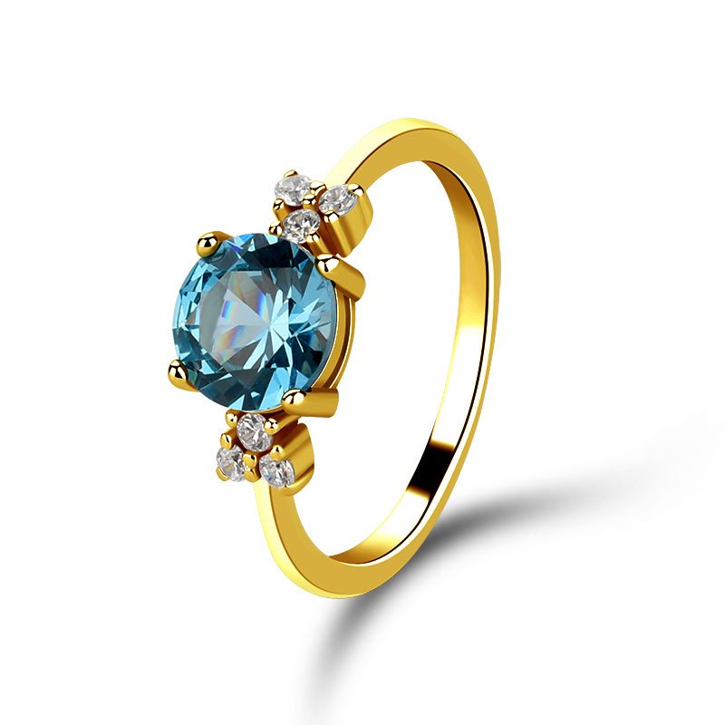 Anillo de Plata de Ley 925 con zirconia cúbica chapada en oro de 14K/18K, joyería sencilla ajustable para chica