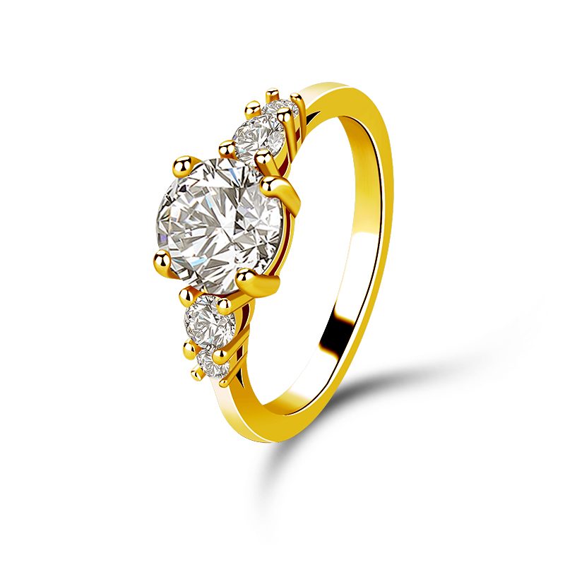 Anillos abiertos chapados para mujer Plata de Ley 925 Love Girls Gold Cubic Zirconia Anillos de compromiso de moda