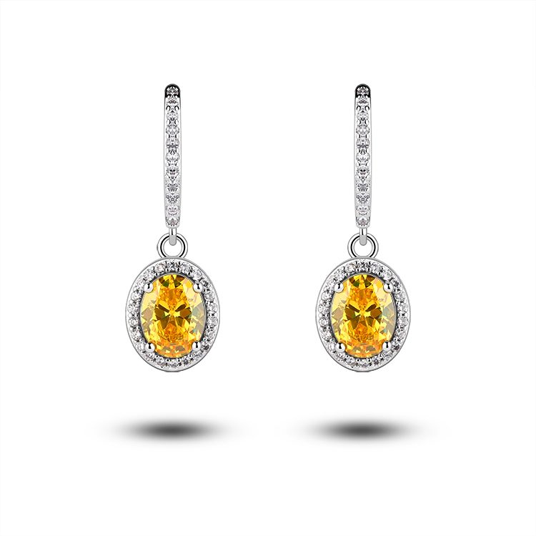 Pendientes de plata de ley 925 para mujer, joyer&iacute;a de lujo, aretes de cristal, hojas, noche, boda
