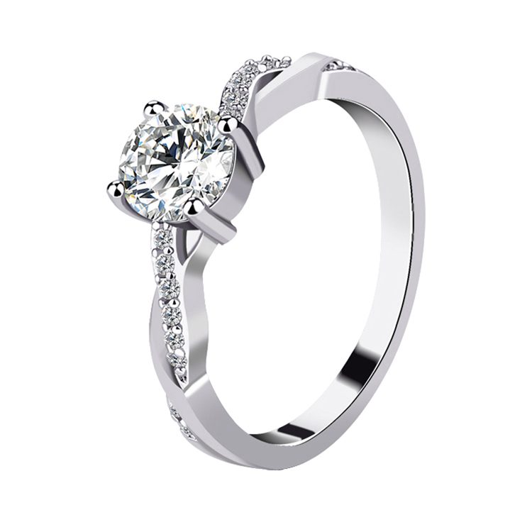 Anillo de compromiso de 2022 las mujeres Zirconia anillos de plata de ley 925 anillo de plata joyería fina